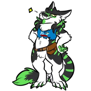 👀 furry, anthropomorphic, cartoon, animal, character, wolf whatsapp sticker