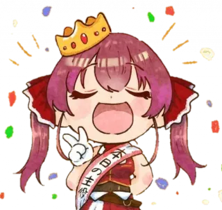 👑 本日の主役 Anime, Célébration, Couronne, Kawaii, Autocollant, Mignon telegram sticker