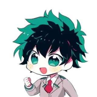 😍 Izuku Midoriya My Hero Academia anime, manga, my hero academia, izuku midoriya, deku, chibi, hero telegram sticker