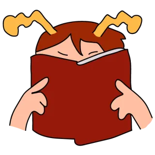 🧐 lecture, livre, antenne, dessin animé, étude, style anime whatsapp sticker