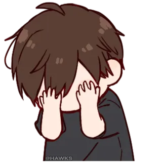 💞 anime, sad, crying, boy, kawaii telegram sticker