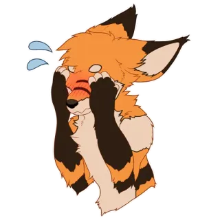 🦊 rubah, furry, binatang, gugup, cemas telegram sticker
