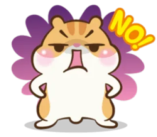 🙅 NO! 仓鼠, 生气, 不, 抗议, 反对, 沮丧 telegram sticker