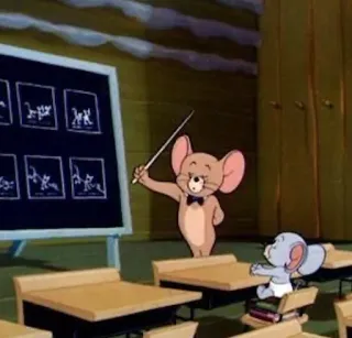 👩‍🏫 Jerry Mouse Tom and Jerry cartoon, mouse, teacher, classroom, animation telegram sticker