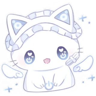 ⭕ 고양이, 귀여운, 카와이, 애니메이션, 스티커, 만화, 캐릭터 telegram sticker