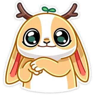☺️ Hase, Tier, niedlich, Cartoon, kawaii, Häschen, Chibi telegram sticker
