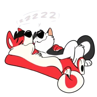 😴 zzzz furry, sleeping, dogs, cute, cartoon, nap, cuddle telegram sticker