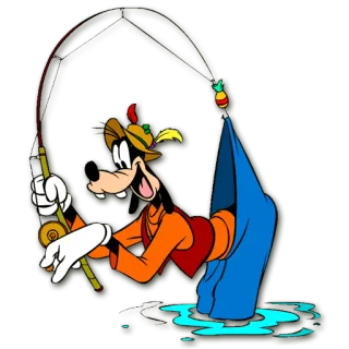 🎣 Goofy sciocco, pesca, disney, cartoni animati, animazione telegram sticker