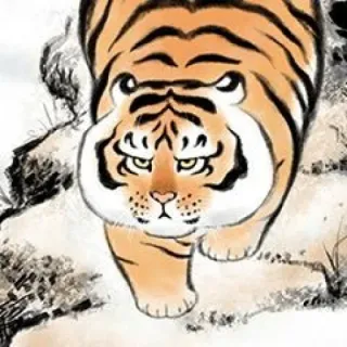 🐯 เสือ, สัตว์, สัตว์ป่า, แมว, ภาพประกอบ, ศิลปะ, การ์ตูน whatsapp sticker