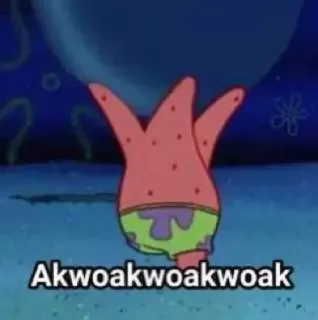 😈 Patrick Star Spongebob Squarepants Akwoakwoakwoakwoak патрик стар, спанч боб, мультфильм, смешной, мем telegram sticker