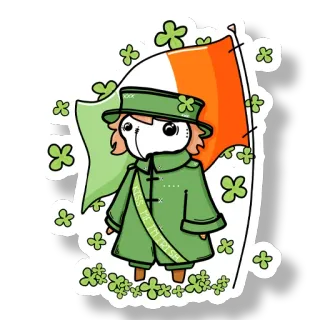 🍀 KISS ME I'M IRISH Dia de São Patrício, Irlandês, Trevo, Irlanda, Beija-me, Fofo, Desenho animado telegram sticker