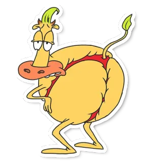 😏 мультфильм, смешной, персонаж, желтый, животное telegram sticker