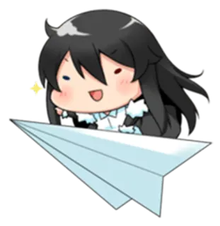 😗 anime, chibi, paper airplane, cute, character, manga, art telegram sticker