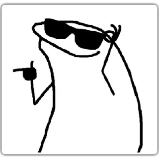 ✨ stick figure, sunglasses, cool, drawing, cartoon, minimalist telegram sticker