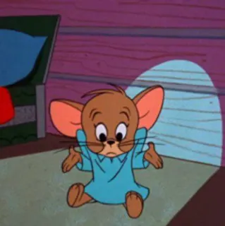 😾 Jerry Mouse Tom and Jerry мультфильм, мышь, анимированный, милый, смущенный telegram sticker