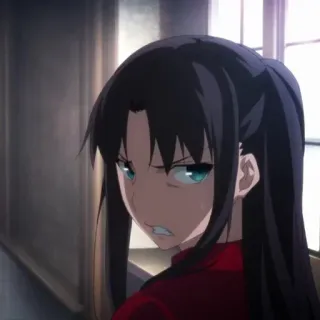 😠 Rin Tohsaka Fate/stay night anime, personaggio, ragazza, ritratto telegram sticker