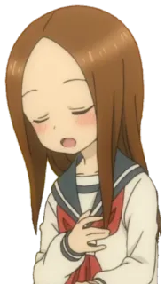 😦 Takagi Teasing Master Takagi-san Anime, Takagi, Provocação, Garota, Uniforme escolar telegram sticker
