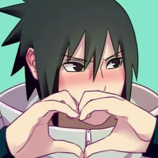 🖲 Sasuke Naruto Аниме, Саске, Сердце, Любовь, Милый, Персонаж telegram sticker