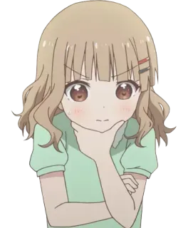 🤔 Fille anime, Pensive, Dessin animé, Mignon, Personnage, Animation telegram sticker