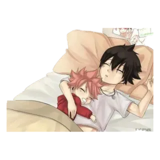 😴 Natsu Dragneel Fairy Tail fairy tail, natsu, anime, mangá, dormindo, fan art whatsapp sticker