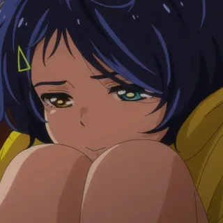 😞 Anime, traurig, Mädchen, weinend, emotional telegram sticker