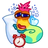😴 cartoon, sleepy, alarm clock, pillow, tired, dream, cute telegram sticker