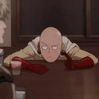 🥊 Saitama One-Punch Man Saitama, One-Punch Man, Anime, Postać, Łysy telegram sticker
