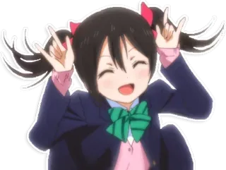 🤘 Yazawa Nico Love Live! Anime, Lindo, Idol, Japonés, Dibujos animados, Escolar, Sonrisa whatsapp sticker