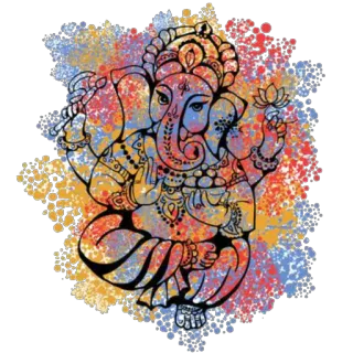 💓 Ganesha Ganesha, Hindu, Budaya India, Dewa, Dewa berkepala gajah, Seni religius, Spiritual, Penuh warna telegram sticker