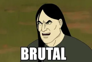 😤 Nathan Explosion Metalocalypse BRUTAL Metalocalypse, Nathan Explosion, Brutaal, Cartoon, Metal telegram sticker
