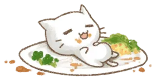 🍽 kucing, makanan, imut, kawaii, stiker, binatang, kartun telegram sticker