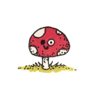 🍄 гриб, красный гриб, милый, грибы, поганка, лес telegram sticker