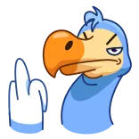 🖕 vogel, middelvinger, onbeschoft, cartoon, beledigend, gebaar telegram sticker