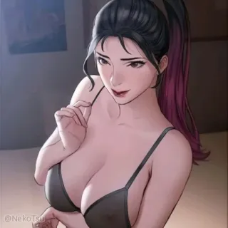 😊 femme, sexy, lingerie, animé, illustration telegram sticker
