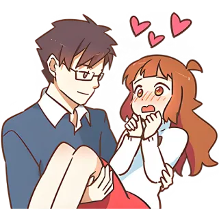 😍 만화, 사랑, 로맨스, 커플, 하트, 귀여운 telegram sticker