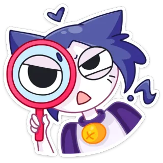 🔎 kucing, kaca pembesar, imut, anime, cari telegram sticker