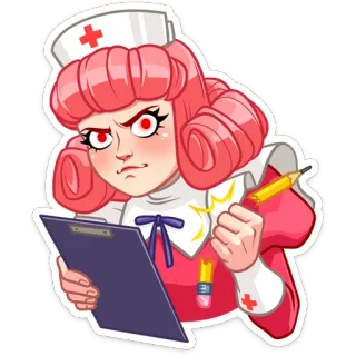 😡 Enfermera, Dibujo animado, Médico, Salud, Doctor, Portapapeles, Enojado whatsapp sticker