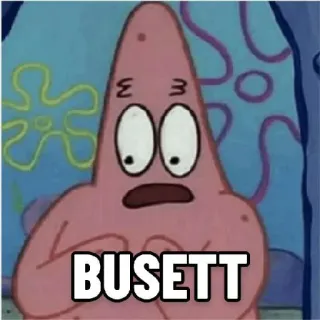 😦 Patrick Star Spongebob Squarepants BUSETT Patryk Rozgwiazda, Spongebob Kanciastoporty, Kreskówka, Mem telegram sticker