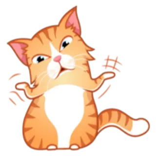 😶 고양이, 동물, 주황색, 스티커, 만화, 귀여운, 웃긴, 애완동물 telegram sticker