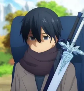 ♟ Kirito Sword Art Online Anime, Espada, Personaje, Kirito, Sword Art Online telegram sticker