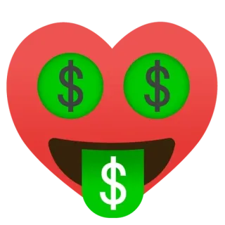 🌟 money, dollar, heart, emoji, greed, wealth telegram sticker