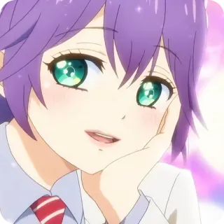 ⭐️ anime, ragazza, carina, sorridente, ritratto telegram sticker