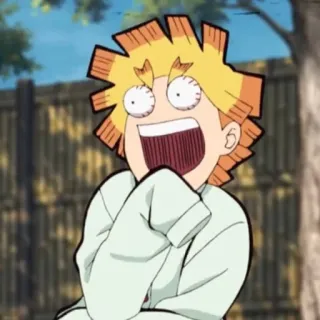 💛 Zenitsu Agatsuma Demon Slayer anime, demon slayer, zenitsu, funny, scared, manga, cartoon whatsapp sticker