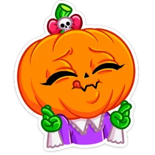 🤞 zucca, halloween, adesivo, cartone animato, carino, festivo, autunno telegram sticker