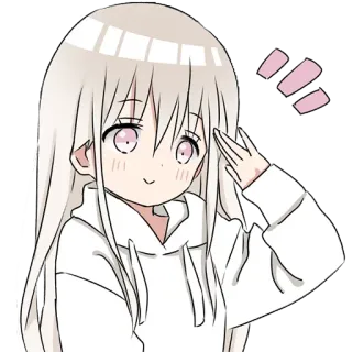 🙂 Anime, Gadis, Lucu, Hoodie, Stiker telegram sticker