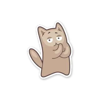 😀 gatto, altezzoso, pianificazione, cartone animato, animale, adesivo telegram sticker