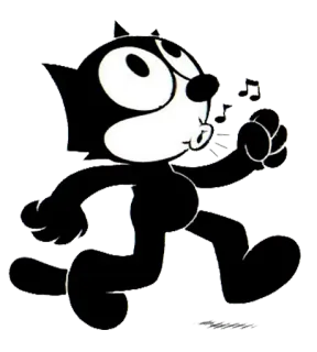 🎧 Felix the Cat Мультфильм, Кот, Классика, Феликс, Анимация whatsapp sticker