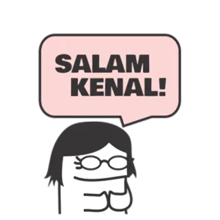 🙏 SALAM KENAL! 인사, 안녕하세요, 여자, 만화 telegram sticker