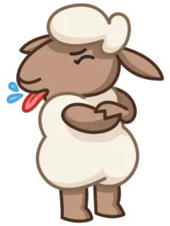 😝 ovelha, animal, desenho animado, fofo, lã, língua telegram sticker