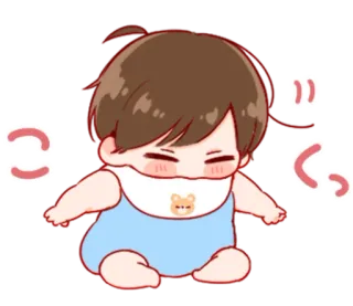 🎭 こくっ bebê, fofo, desenho animado, anime, chibi whatsapp sticker